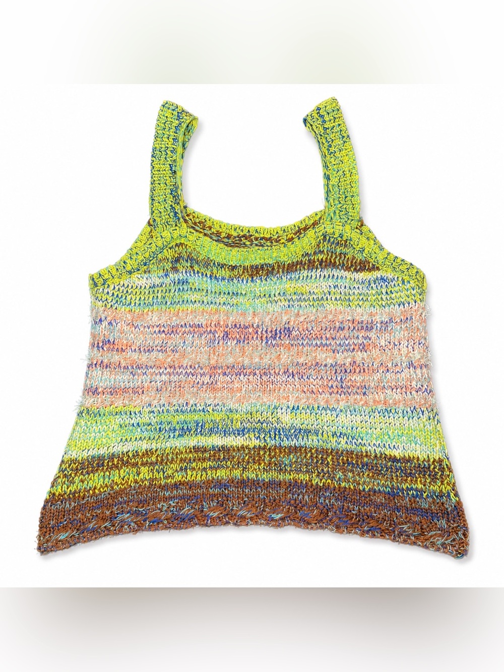 Fate Multicolor Space Dye Chunky Knit Tank Top Size M Boho Coastal